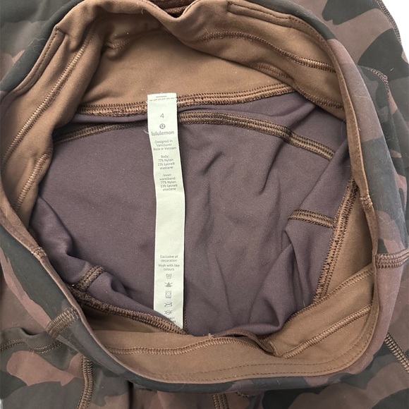 Lululemon Invigorate High-Rise Tight Leggings Heritage Camo Brown Women’s 4 25” - Picture 3 of 11